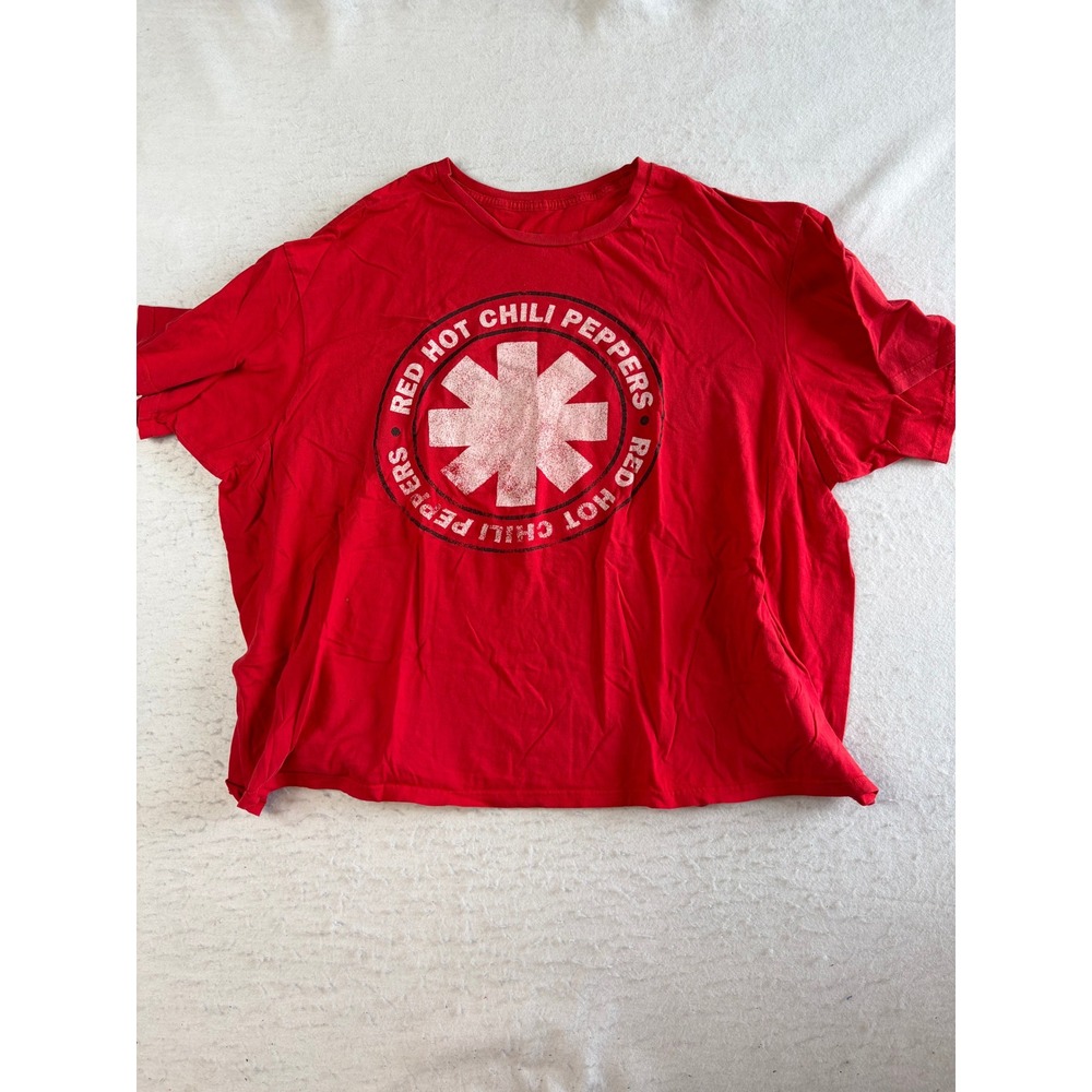 Red Hot Chili Peppers T-Shirt Mens 3XL Red Graphic Asteroid Logo Band Tee